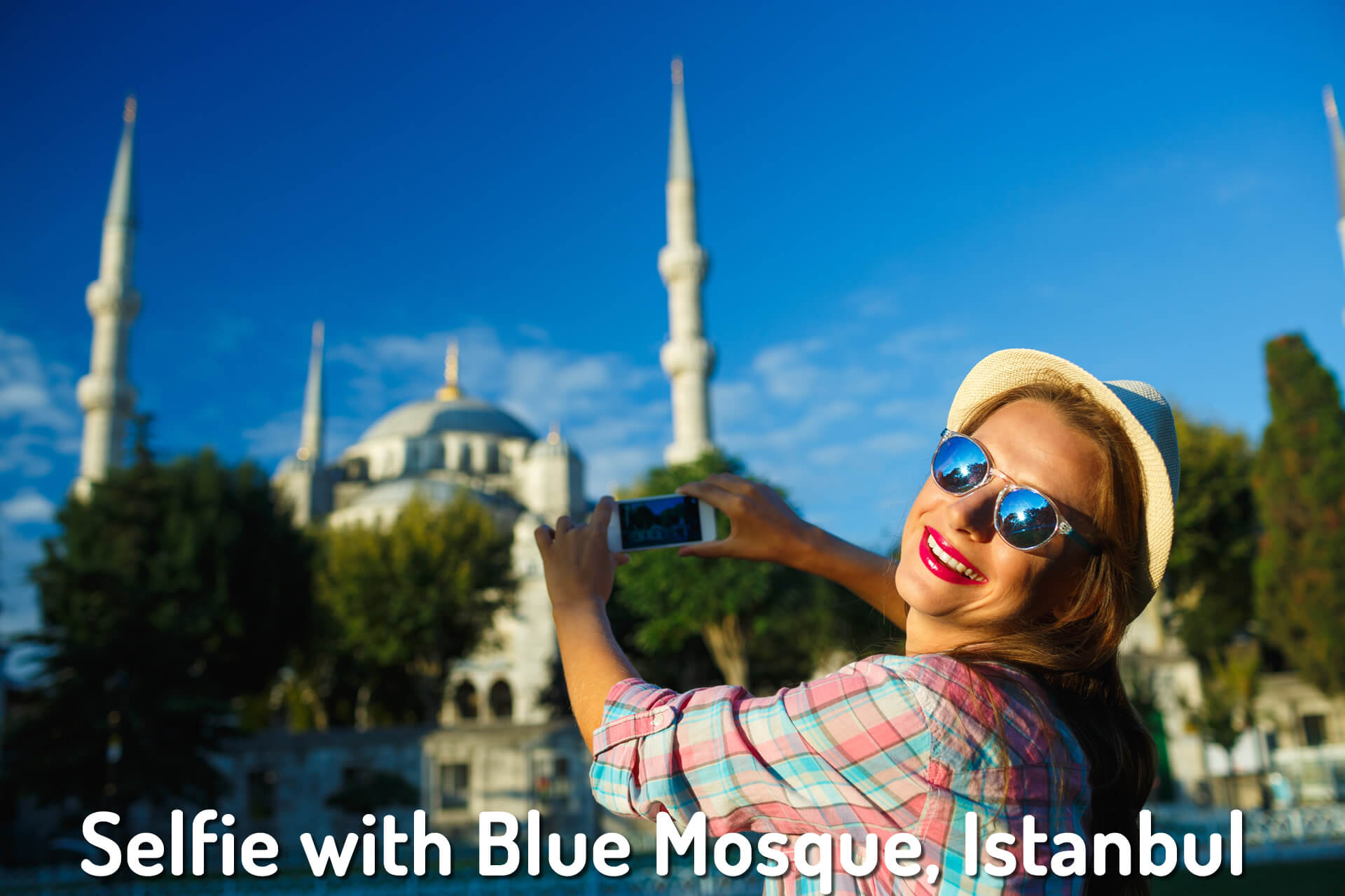 Selfie avec la Mosquée Bleue